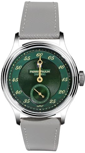 TeamMerkur Pierre Paulin hopp timme män klocka grön urtavla automatisk ST17 mekanisk klocka vintage datum fönster 38 mm, grön, gRÖN, armband