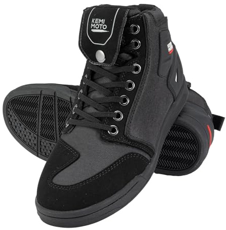 KEMIMOTO Chaussure Moto Homme, Botte Moto Hommes Décontractées avec Coussinets de Changement, Chaussures de Motocross Respirantes Antidérapante avec Support de Cheville