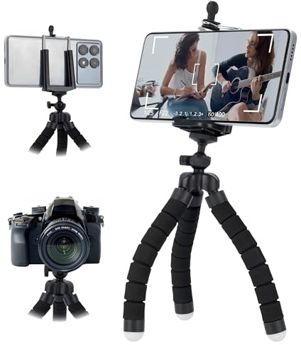 FRANCIDEAL - Cavalletto per Smartphone con Gambe a Polipo, Testa 360°, Compatto e Leggero