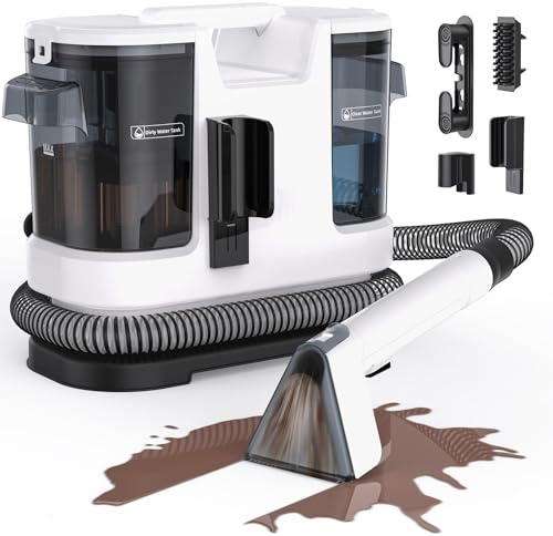 Lubluelu Nasssauger Polsterreiniger Gerät, Teppichreiniger Waschsauger, tragbares Teppich-Reinigungsgerät mit Selbstreinigung und langem Schlauch für Teppiche, Auto-Innenräume & Sofas