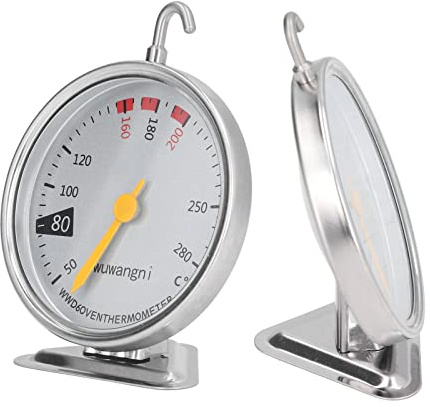 Keenso Ugnstermometer, högprecision snabbvisning i rostfritt stål för hängande mat i köket, urtavlans termometer (50 till 280)