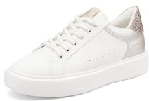 QUEEN HELENA Sneakers con Strass Donna X34-2 (Bianco e Oro, Sistema Taglie Calzature EU, Adulto, Donna, Numero, Media, 37)