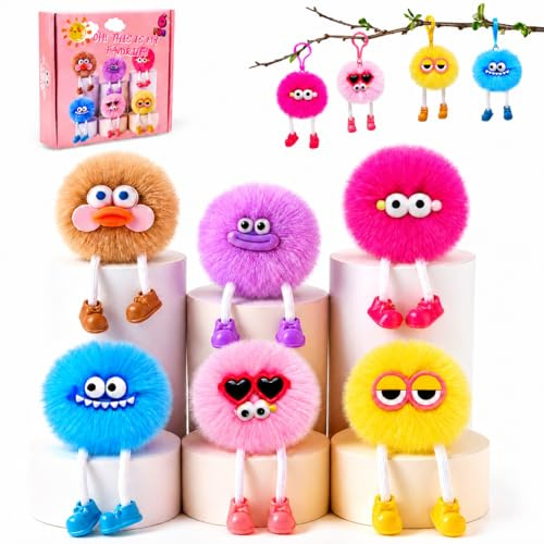 LEADSTAR 6 Piezas Llaveros de Peluche,Llavero y Colgante de Mochila