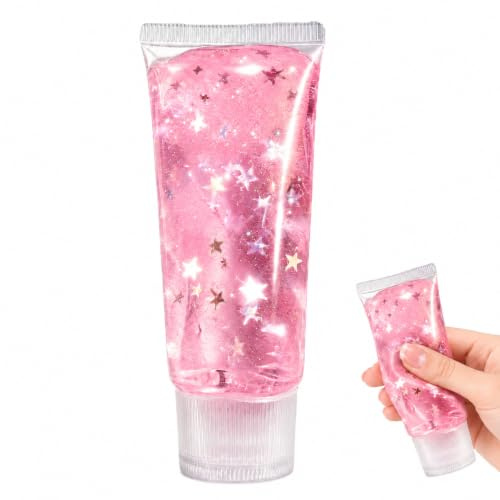 BLBATBK Toothpaste Squishy, Slow Rising for Office Desks and Home Use, Pink Sparkle Squishy for Desk Decoration, with Sparkle Finish