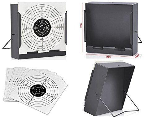 14 * 14cm Target Holder + Targets Air Rifle Pistol Pellet Trap Shooting Scope Airsoft Practice