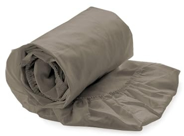 Heckettlane Spannbettlaken, Taupe Grau, Baumwolle, Twin - Soft Satin Finish, Temperaturausgleichend