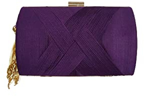 CORIOS Clutch Donna Borsetta da Sera Borsa a Spalla con Frange Pochette Piccolo con Catena Elegante Borse Messenger Cocktail Festa Cerimonia Ballo Borsa a Tracolla Viola