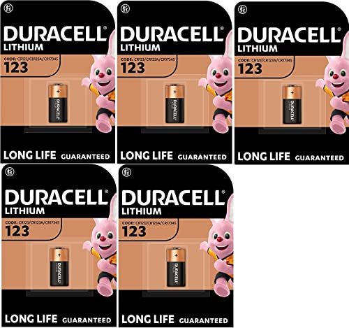 X5 Duracell 123 baterías de litio (5 blísters de 1 batería) 5 pilas