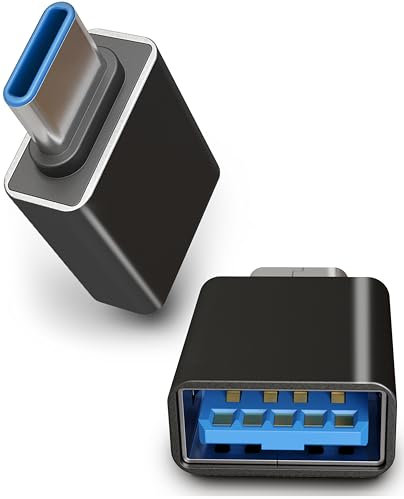 5 Plus Group USB C to USB A 3.0 Adapter [2 Pack], USB A 3.0 Female to USB-C Male for MacBook Pro,Galaxy,Type-C Phones and Tablets, Other USB Type-C Devices Black