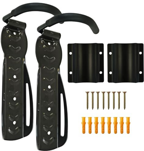 FENORA® 2 Soportes de Pared para Bicicletas + 2 Protectores de Pared para Rueda Trasera + Tornillos | Colgador Bicicleta Pared Vertical Hasta 30 kg, Colgar Bicicletas Pared en Garaje, Trastero, Hogar