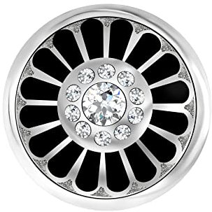 ANDANTE Chunk Click-Button Druckknopf mit 11 funkelnden Kristallsteinen (Blume) für Chunk-Armbänder, Chunk-Ringe und andere Chunk-Accessoires