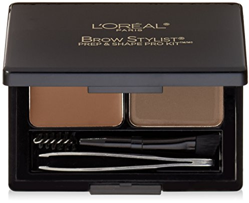 L'Oréal Paris Brow Stylist Prep and Shape Pro Brow Kit, Medium To Dark, 0.12 oz.