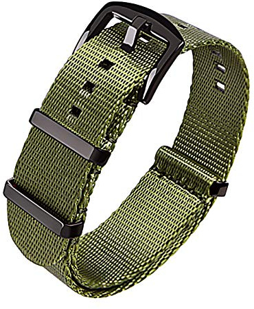 Ritche Christmas Gift Military Ballistic Nylon Watch Strap with Heavy Buckle 18mm 20mm 22mm Premium Seat Belt Nylon Watch Bands for Men Women (Army Green -Black Buckle, 22mm), White Elephant Gifts, Stocking Stuffers for Men