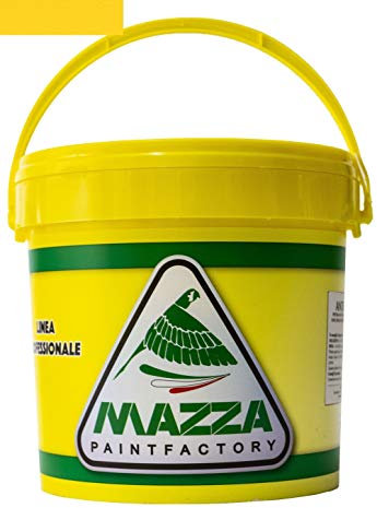 MAZZA Pittura Al Quarzo Per Muri Interni Ed Esterni Lt 5 Ad Alto Potere Coprente Colorificio (Giallo Sole Mz1112)