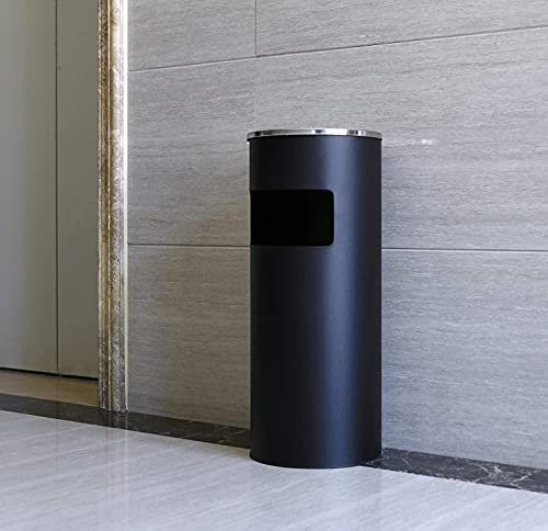 Posacenere, Acciaio VerniciatoPosacenere esterno autoportante 30 litri pattumiera con secchio interno (Nero-1 pezzo (25 * 25 * 60 cm))