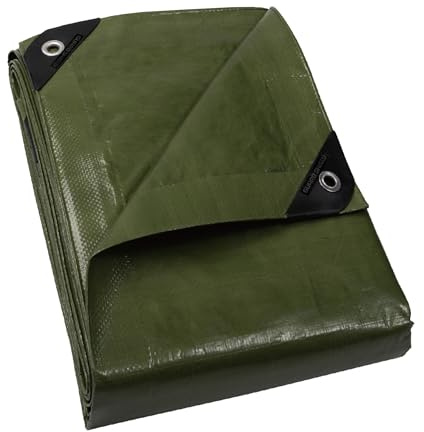GUARD SHIELD Abdeckplane mit Ösen Wasserdicht 2m x 2m Grün Multifunktionale Polyester-Plane 120g/㎡ Gewebeplane Schutzplane Allzweckplane, Reißfest, UV-stabilisiert