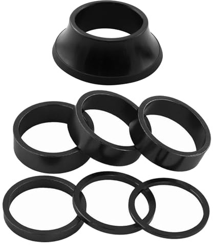 TIKBRO Fahrrad Vorbau Spacer 1 1/8 Zoll Ahead Spacer Aluminium Distanzringe Fahrrad Lenker 7 Stück MTB Headset Spacer 2mm / 3mm / 5mm / 10mm / 15mm