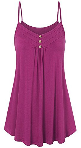 Canottiera lunga da donna anteriore piegata, orlo largo, senza maniche, leggera, traspirante, scollo a V, canotta con spalline sottili, per il tempo libero, camisole