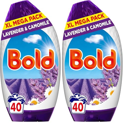 Bold Lavender and Camomile Liquid Gel 40 Washes 1.32L, Outdoor Freshness That Lasts And Lasts (Pack of 2)