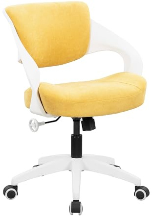 BOLISS Silla de oficina ergonómica con respaldo de espuma moldeada acolchada en altura ajustable, asiento profesional (amarillo)
