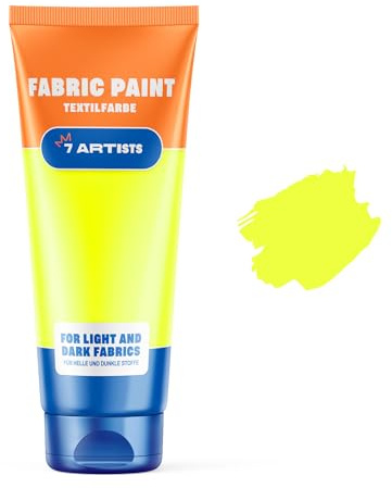 Textilfärg Gul Neon 60 ml – Permanent och Tvättbar Färg för Kläder, Skor och Denim | Flexibel och Hållbar Textilfärg