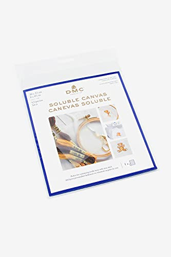 DMC - Soluble canvas 5,5 pts/cm - 14 ct | Tela hidro-soluble ara bordarse fácilmente a punto de cruz en cualquier tipo de soporte