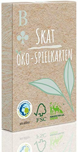TS Spielkarten - Skat Kartenspiel Öko mit französischem Bild - 32 nachhaltige Standard Skatkarten - lebensmittelecht - Leinen-Qualität