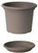 Euro3Plast Geo Blumentopf mit Untersetzer 12 Größen und 9 Farben zur Wahl (60 cm, Taupe)