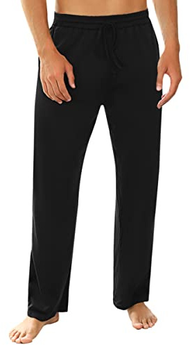 Marvmys Pantalon Pyjama Homme Coton Long Pants de Couleur Unie avec Cordon de Serrage et Poches Confortable et Respirant S-4XL