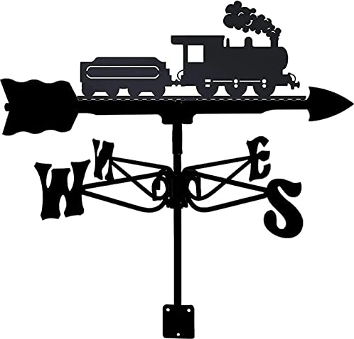 10pcs Weather Vanes Metal Train Weather Vanes Wind Direction Indicator Retro Durable Weathervane for Outdoor Garden Decoration for Sheds Wind Vane Garden Easy Install