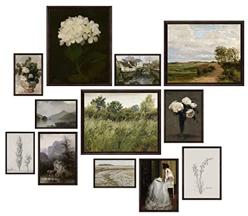 97 Decor Vintage Wall Art Prints - Vintage Posters For Room Aesthetic, Moody Vintage Prints For Wall Decor, French Country Botanical Paintings, Cozy Cottage Gallery Prints For Bedroom (Unframed)