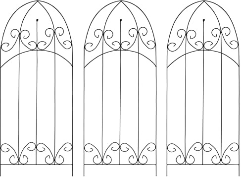 Homgoday Spaljé metall 3 st. Spaljé trädgårdsväxtstöd för klätterväxter, spaljé, växtstaket, blomgaller, rosgaller, växtgaller, klätterstöd för växter, svart, 40 × 100 cm järn
