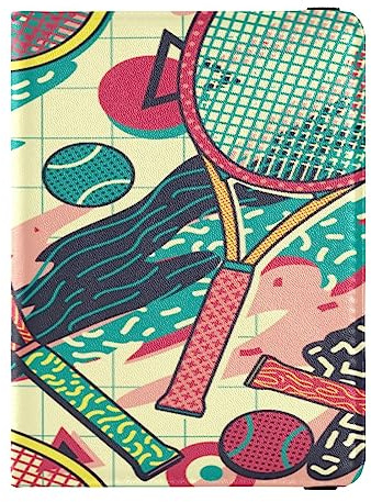 Funda para pasaporte, cartera combinada de piel sintética, insignia de identificación, tarjeta de vacunación, protector de tarjetas para mujeres y hombres, raqueta de tenis, Varios colores, Talla