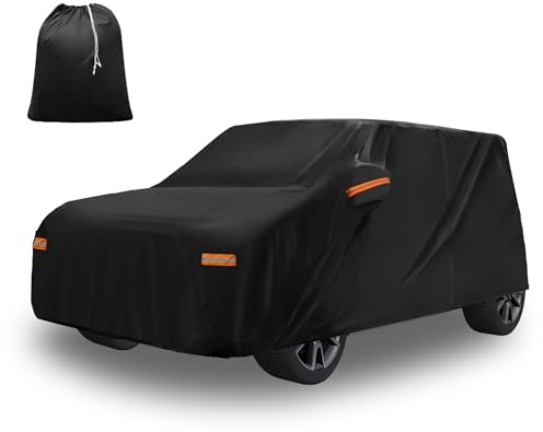QUARKZMAN Copertura per auto per Kia Soul 2009-2024 in Oxford 210D-PU, copertura completa per auto da esterno impermeabile, antivento e con protezione solare, colore nero