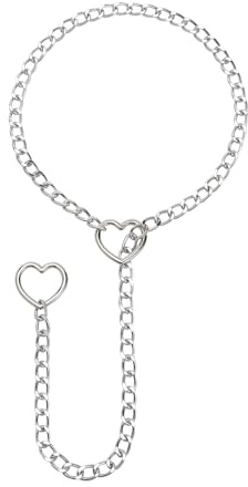 MILAKOO Länkkedjehalsband för kvinnor, choker-halsband med hjärt-hänge, berlocker, gotiska punksmycken, A1--80cm, Zink, Ingen ädelsten
