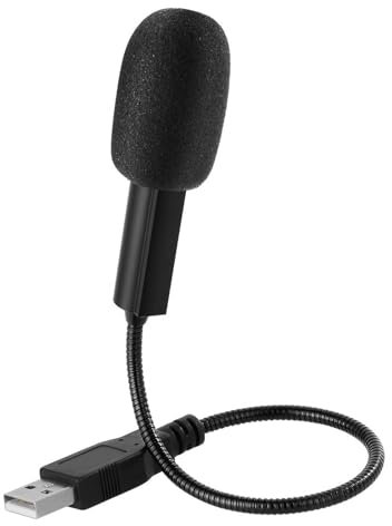 USB Microphone for PC Laptop, Omnidirectional Condenser Microphone with Flexible Gooseneck Adjustable 360° for Recording, Online Chat, Gaming, YouTube, Podcast, Plug & Play