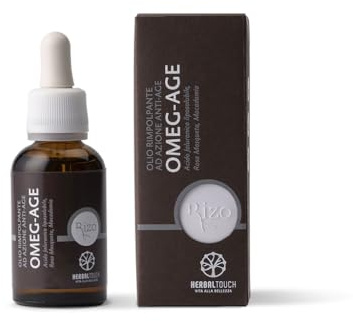 Herbal Touch Omeg-Age 30 ml anti-aging ansiktsolja med fettlöslig hyaluronsyra och Omega 3-6-9, regenererande och fyllnadsmedel för torr hud