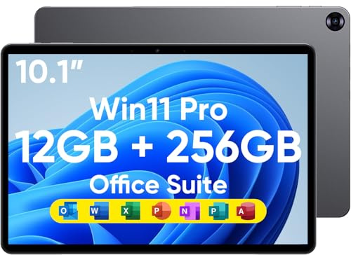 Tablet 10,1 12GB RAM, 256GB SSD, Window 11 Pro Processore Inte M3-8100Y (fino a 3,40 GHz) |Touch screen con pennino e tastiera | WiFi 5, BT5, HDMI, doppia fotocamera (10,1 Tablet Only)