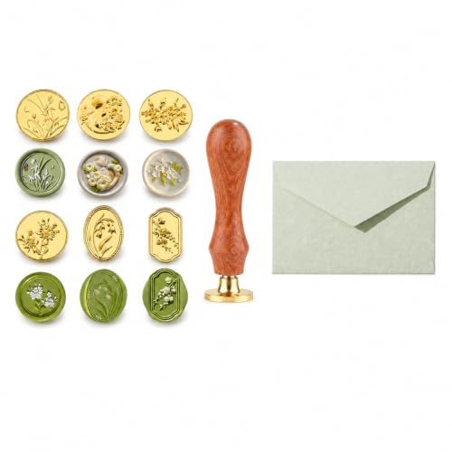7PCS Wax Seal Stamp, Wax Stamp, Wax Seal for Envelope Craft with A Envelope Set