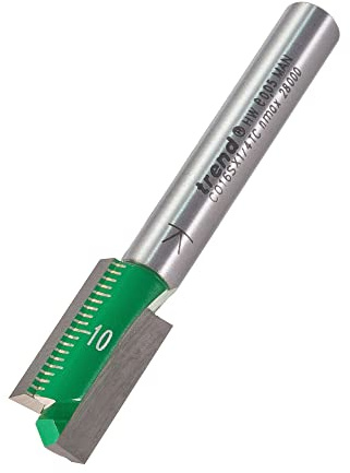 Trend CraftPro Straight Two Flute Router Cutter Bit, 1/4 Inch Shank, 10mm Cut Diameter & 19mm Cut Length, Tungsten Carbide Tipped, C016SX1/4TC