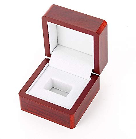 JunningGor Display Wooden Single Ring Box (Fit Mens Big Heavy Ring)