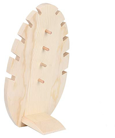 Cyrank Présentoir de collier en bois, chevalet de collier autoportant support de présentoir de bijoux collier multiple chevalet de buste pour 5 colliers