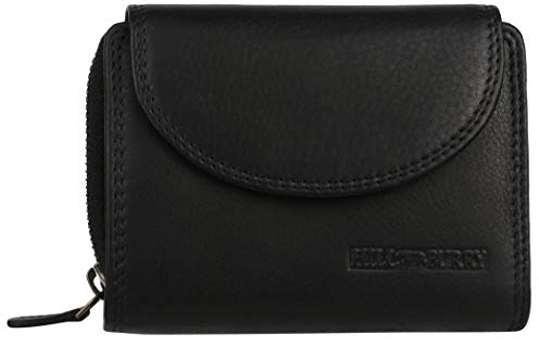 Hill Burry Herren Geldbörse Portemonnaie echt naturgegerbt Leder | Unisex | Reißverschluss | praktisches Kleingeldfach | Brieftasche | Geldbeutel | RFID Schutz | Wallet