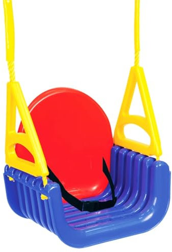 vidaXL 3 in 1 Schaukelsitz für Kinder, Kinderschaukel mit verstellbaren Seilen, Babyschaukel mit Gurt Rückenlehne, Schaukel Outdoor für Kinder ab 9 Monaten, Polyethene