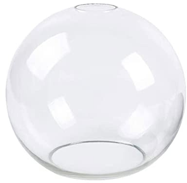 Klarglas sfärisk lampskärm Byte av lampskärm med 2 ändar öppning D13cm D15cm D20cm D25cm D18cm Glasskydd Ball Lampskärm 1st (Size : D20cm)