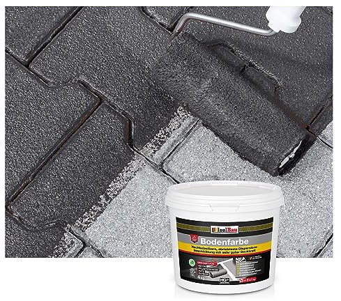 Isolbau Bodenfarbe - 4 kg - Boden- und Betonfarbe für Keller. Garage. Werkstatt - Wasserfeste Bodenbeschichtung für innen & außen - Anthrazit (RAL)