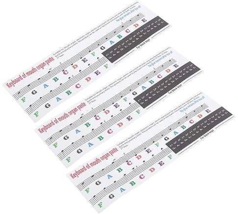 TOGEVAL 3stücke Melodica Aufkleber Für Anfänger Junge Mädchen Klare Skalenbeschriftung Hochviskos Robust Haftend Praktisches Zubehör Für Einfaches Lernen Und Besseres Melodica Spiel