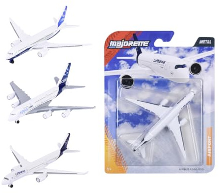 Majorette Avion de passagers en métal échelle 1:64 11 cm avec Roue Libre licences Officielles Assortiment – Envoi aléatoire pour Enfants à partir de 3 Ans (8503001000)