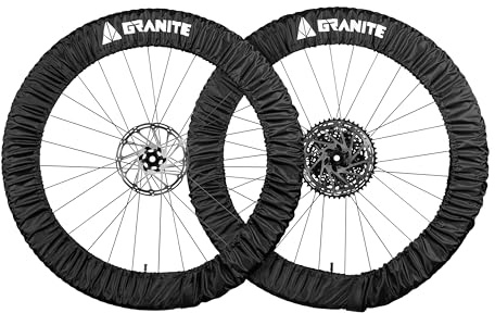 Granite Crust Bike Tyre Covers, Fits 24-29 Inch Wheels, with Storage Bag | stretch-fit washable fabric, fits up to 3in width tyre, mud and grit protection for your car interior and home, dirt jump use
