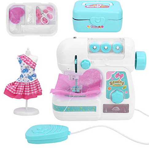 CFTGIW Kit de Machine à Coudre électrique Domestique Mini Machine à Coudre Jouet Vêtements pour Enfants Vie Amusante Longue Exquise la Haute qualité fabriqué en Robuste Fait Une à Jouet électrique
